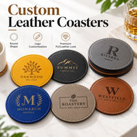 Sous-verres en cuir personnalisés avec logo en relief, imprimés par sublimation, pour tasses à café, boissons, maison, bureau, café, bar, cadeaux