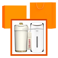 Ensemble cadeau de luxe personnalisé avec logo, humidificateur et tasse isotherme 2-en-1 en acier inoxydable, affichage de la température, pour hommes/femmes, cadeaux de Noël