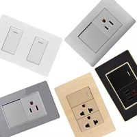 Enchufe de interruptor de pared de Panel de ordenador oculto de 15A de alta calidad estándar americano al por mayor 1 2 3 4 grupo 3 enchufe doméstico de 5 pines