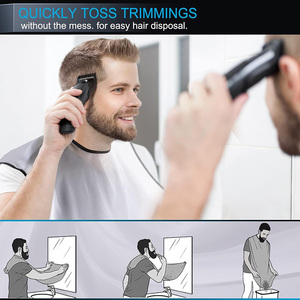 Logo personalizzato <span class=keywords><strong>uomo</strong></span> barba barba per la cura del grembiule per la pulizia del rasoio per adulti che rifilano la barba bavaglino con ventose - Product Image 4