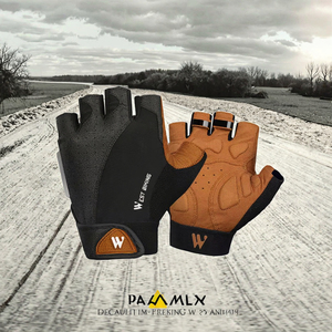 WEST BIKING Gants d'été unisexes en cuir PU à demi-doigts, antidérapants, imperméables, pour le vélo de montagne, la course à vélo, le sport, la moto - Product Image 3