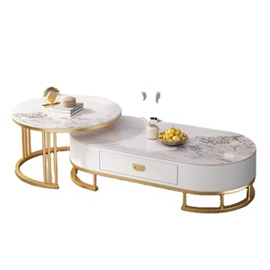 Modern Custom Italian Nordic Living Room Home Furniture Metal Decor <strong>Glass</strong> Top Luxury <strong>Coffee</strong> <strong>Table</strong> Stainless Steel Mdf Marble - Product Image 1