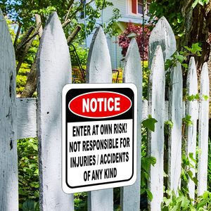 โปรดทราบ ห้ามเข้าโดยต้องรับความเสี่ยงด้วยตนเอง ไม่รับผิดชอบต่อการบาดเจ็บหรืออุบัติเหตุ ป้ายเตือนความปลอดภัย ป้ายเตือนความปลอดภัย - Product Image 5