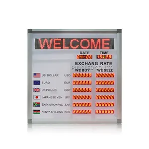 Professional exchange rate board for bank Red LED exchange display banner Electronic digital exchange rate screen