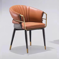 Chaise de salle à manger de luxe moderne en acier inoxydable avec pieds en métal, siège moelleux en tissu velours, pour hôtel et banquet, vert et orange