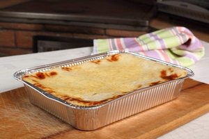 280ml Silver Rectangular Aluminum <b>Foil</b> Food <b>Container</b> - Airline & Aircraft Catering Tray for Cake & Meal - Product Image 3