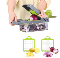 Multifunctioneel 12-In-1 Metalen Handheld Groentesnijder Keukengereedschap Voor Fruit En Groenten En Fruit Hakselaar