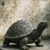 Grandes sculptures d'animaux marins et statues de tortues en bronze sculptées à la main pour la décoration côtière extérieure