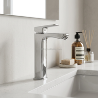 Grifo Momali de latón macizo para lavabo de hotel, montado directamente en el encimera, con agua fría y caliente, mezclador para lavabo de baño, grifo para fregadero de uso doméstico
