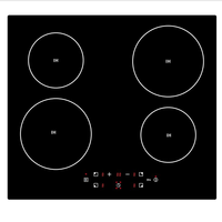 Table de cuisson multi-cuiseurs 4 brûleurs, surface en céramique noire, cuisinière à induction encastrable, certifiée ETL CE
