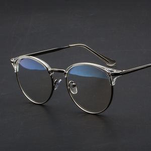 Jamie K1297 Round Eyebrow Line Frame Glasses Full-Frame Plano Lenses Anti-Uv Blue Light Protection Unisex - Product Image 4