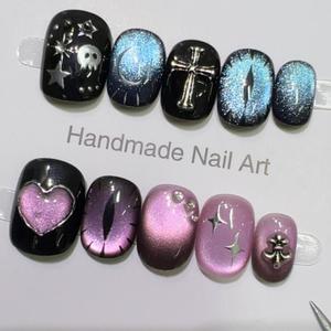 Uñas Postizas Cortas Cuadradas Rosas, Uñas Acrílicas con Pedrería 3D, Uñas Artificiales Bonitas con Pegamento - Product Image 1