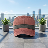 Gorra de Béisbol Plana de Algodón Lavado con Logotipo Personalizado al por Mayor, Estilo Vintage Desgastado, Gorra Cadete Deportiva para Exteriores, Gorras y Accesorios para la Cabeza