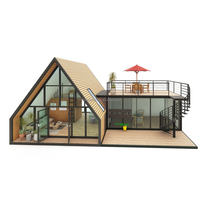 Structure triangulaire en acier et bois de conception moderne européenne Maison pour hôtel ou carport
