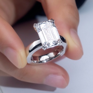 เครื่องประดับงานแต่งงาน MESSI 18K ทองคำขาว8CT g VS1มรกตตัด IGI เพชรแหวนหมั้นเพชรเม็ดละเอียด - Product Image 2