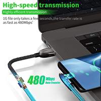 Kabel USB C 66W PD Tipe C ke USB Pengisian Cepat 90 Derajat Kabel Sinkronisasi Data Gaya Hiu Berbahan Nilon untuk Ponsel Tablet