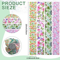 20 pièces de rouleaux de tissu en coton 6,5*50cm, bandes de patchwork florales, lots de tissus en coton doux pour la couture, le bricolage, l'artisanat et la décoration intérieure