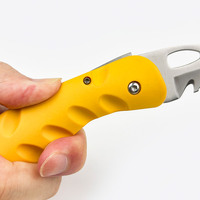 Couteau pliant DIVEDPR OEM/ODM pour équipement de plongée, manche avec revêtement Poly-PU, lame en acier inoxydable 316, bords dentelés, gravure DK004