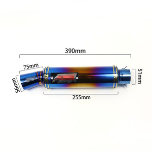 51mm universel moto <span class=keywords><strong>silencieux</strong></span> d'échappement longueur bleu couleur tuyau Scooter pour GY6 échappement CBR125 FZ400 <span class=keywords><strong>Z750</strong></span> R1 R3 R6 SC025 - Product Image 4