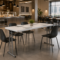 Moderner Quadratischer 113cm HDPE Kunststoff Klapptisch mit Pulverbeschichteten Stahlbeinen für Outdoor-Dining, Krankenhaus und BBQ-Nutzung