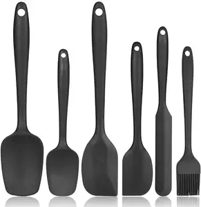 6Pcs/Set Wholesale Best Selling Kitchen Accessories Spatula Silicone Cooking Baking Utensil Set Silicone Spatula Set