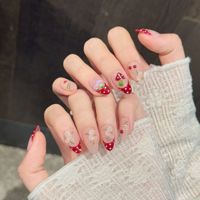 Uñas Postizas Rojas de Alta Calidad al por Mayor, Marca Privada, Uñas Acrílicas Personalizadas, Uñas Hechas a Mano para Belleza de Uñas