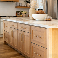 Armoires de cuisine modernes ignifuges, portes en acrylique haute brillance sur mesure, charnières à fermeture douce, style Shaker écologique