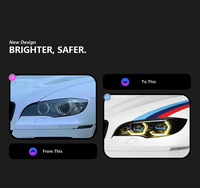 Ensemble de phares à LED DLW pour BMW X6 E71 2008-2014, mise à niveau nouveau style Spoon, double couleur, DRL Golden Eye