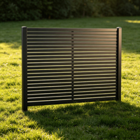 Panneaux de clôture horizontale en alliage d'aluminium pour la sécurité et l'intimité, 6 pieds, nouveau design, clôture extérieure en métal noir sans creuser pour balcons