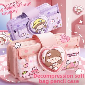 Custom <span class=keywords><strong>di</strong></span> grande capacità Multi-funzionale in pelle <span class=keywords><strong>di</strong></span> cuoio Kawaii <span class=keywords><strong>Stitch</strong></span> <span class=keywords><strong>astuccio</strong></span> per matite personalizzabile per bambini della scuola - Product Image 2