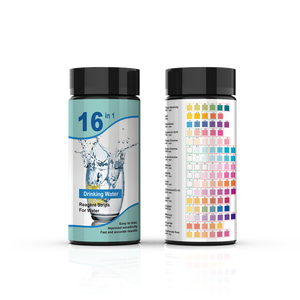 Bandelettes d'<span class=keywords><strong>analyse</strong></span> d'<span class=keywords><strong>eau</strong></span> potable OEM direct usine pour robinet domestique et puits, 16 en 1, pH et chlore total, 80x5mm W-16 - Product Image 1