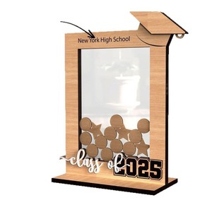 Cadre de présentation de diplôme de lycée de New York, classe de 2025, en MDF, vertical, pour table, avec noms et étoiles - Product Image 5
