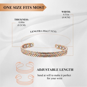Gelang Tembaga Magnetik Grosir yang Dapat Disesuaikan, Berlapis Emas 18K,  Personalisasi, Untuk Membuat Gelang Kawat,  Untuk Pasangan - Product Image 2