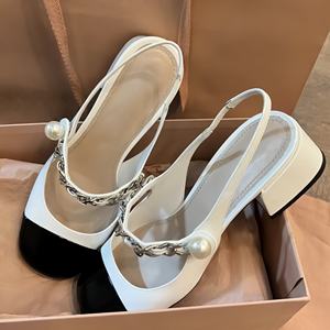 New Retro Thick <b>Heel</b> Women's Shoes With One Word Buckle Small Fragrance Mary Jane Single Shoes Women's Shoes - Product Image 6