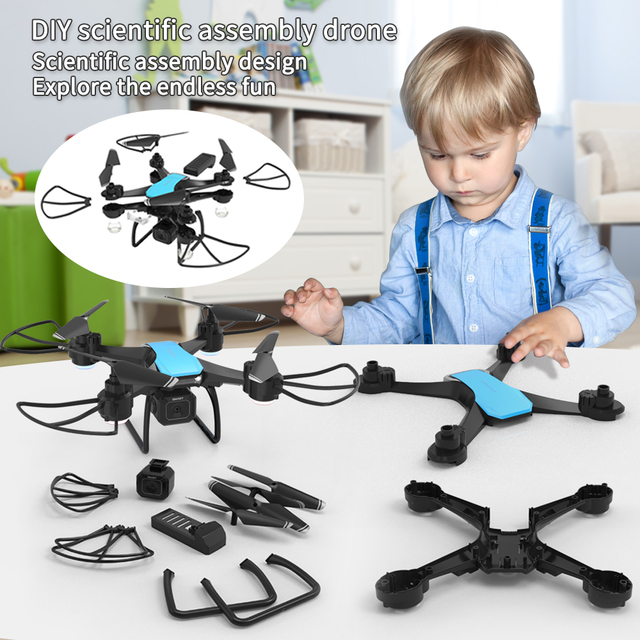 MILI DIY Assembled Racing Quadcopter Drone Toy for Children App Controlled Plastic Includes Batteries Remote Aircraft