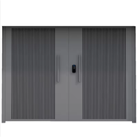 Porte d'entrée de villa individuelle avec conception coulissante, sonnette, appel, mot de passe secret, clés, porte de clôture en alliage d'aluminium