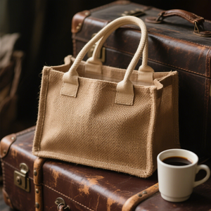 Оптовая продажа, индивидуальные Экологически чистые простые джутовые сумки из натурального переработанного материала для ручной росписи и использования в подарках - Product Image 1