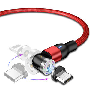 Lm7A Magnétique 3 En 1 Câble 3A De Chargement USB À 90 Degrés Rotatif Gratuit Charge Rapide Câble Gaming <span class=keywords><strong>Avec</strong></span> <span class=keywords><strong>Connecteur</strong></span> - Product Image 1