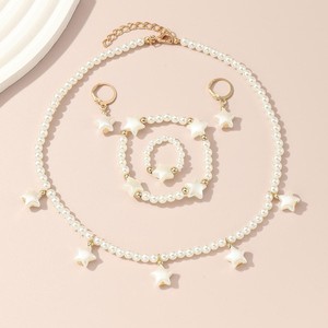 Ensemble de bijoux papillon en perles, collier, bracelet et boucles d'oreilles pour filles, ensemble de bijoux prince, cadeaux pour enfants - Product Image 3