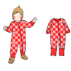 Combinaison pour filles FANCY MONKEY Fb-2, imprimée sur mesure, en coton/bambou 230g, avec fermeture éclair cachée, pyjama long avec pieds pliables pour bébés - Product Image 1
