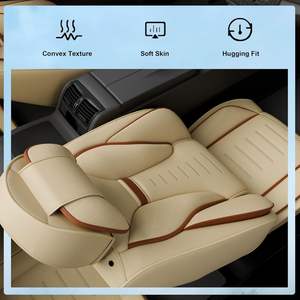 Fundas de Asiento de Cuero de Lujo Estilo Deportivo, Juego Completo de 10 Piezas para Autos, SUV y Camionetas, que Brindan Protección Delantera y Trasera - Product Image 2