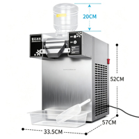 Machine à glace portable à refroidissement par air, tambour fileté en acier inoxydable 304, 220 kg/jour, alimentation par prise, 1200W, haute capacité, de bureau