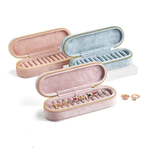 Factory Price Custom Logo Ring <strong>Box</strong> Organizer Wholesale Top Quality Velvet Ring Storage <strong>Jewelry</strong> <strong>Box</strong> for Rings Display - Product Image 1