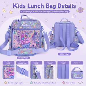 Borsa Termica per Bambini a Forma di Gelato, Leggera e Portatile, Borsa Frigo Isolante Resistente per Alimenti con Manico e Tracolla - Product Image 2