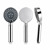 Douche à main chromée pratique avec support mural multifonction sans perçage et tuyau pour appartement locatif