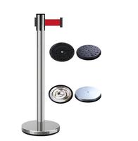 Poteaux de guidage rétractables noirs de haute qualité pour la gestion de foule et la gestion des files d'attente, avec bande de séparation, en gros, en promotion