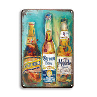 Fábrica al por mayor personalizado 8x12 pulgadas Retro Vintage cerveza Metal signos bebida champán estaño signo para Pub Club decoración de pared