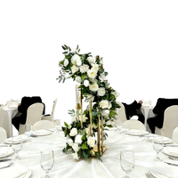 Fleurs artificielles en soie en gros, arrangement floral mixte, roses, hortensias, chemin de table blanc, décoration de mariage réutilisable