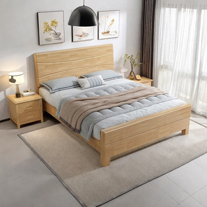 Lit simple en bois massif 1,2 m, lit de dortoir en chêne, lit pour enfants, artisanat original en bois à mortaise et tenon, mobilier de chambre à coucher - Product Image 1