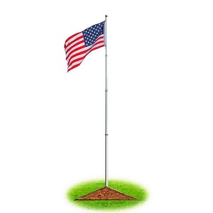 Bandeira telescópica seccional de alumínio, fonte de fábrica, 16ft, uso ao ar livre, durável, kit de pólo